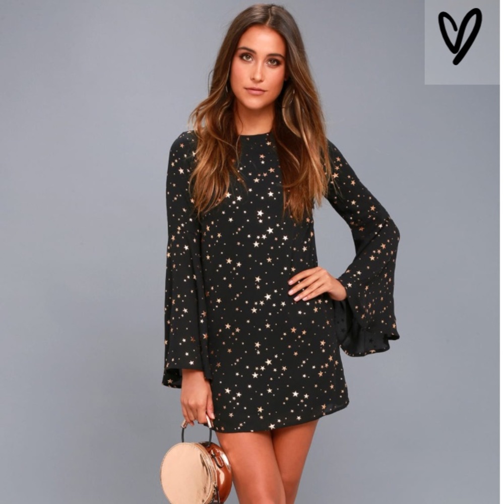 LULUS Black Shift Dress